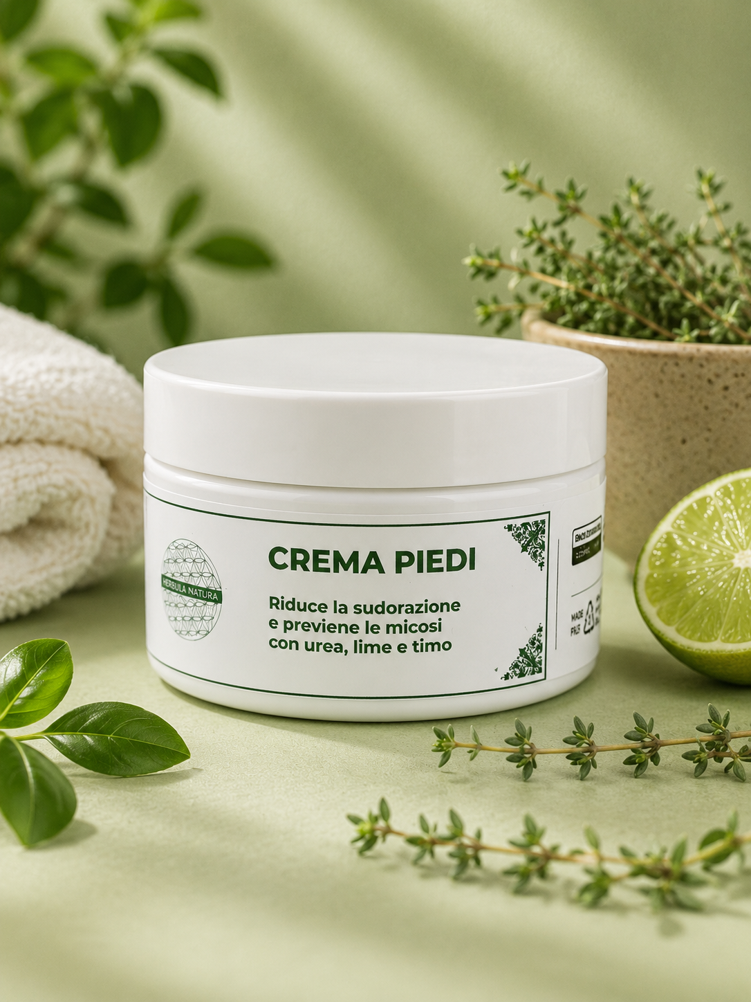 Crema Piedi – Riduce la Sudorazione e Previene le Micosi con Urea, Lime e Timo